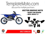 Yamaha 125 / 250 YZ (2022-2023) Graphics Template Vector