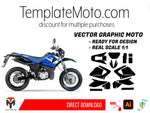 Yamaha 125 DTX (2004-2007) Graphics Template Vector