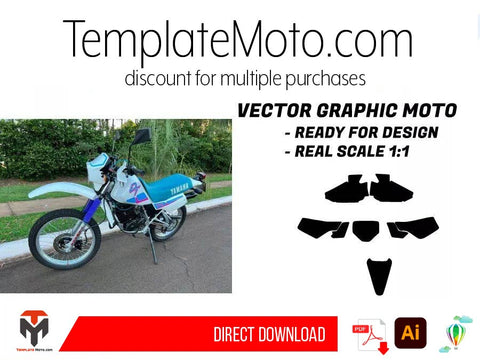 Yamaha 180 DT Graphics Template Vector