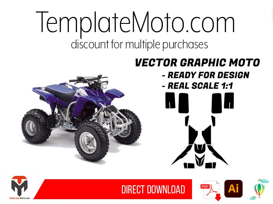 Yamaha 200 Blaster (1988-2006) Graphics Template Vector