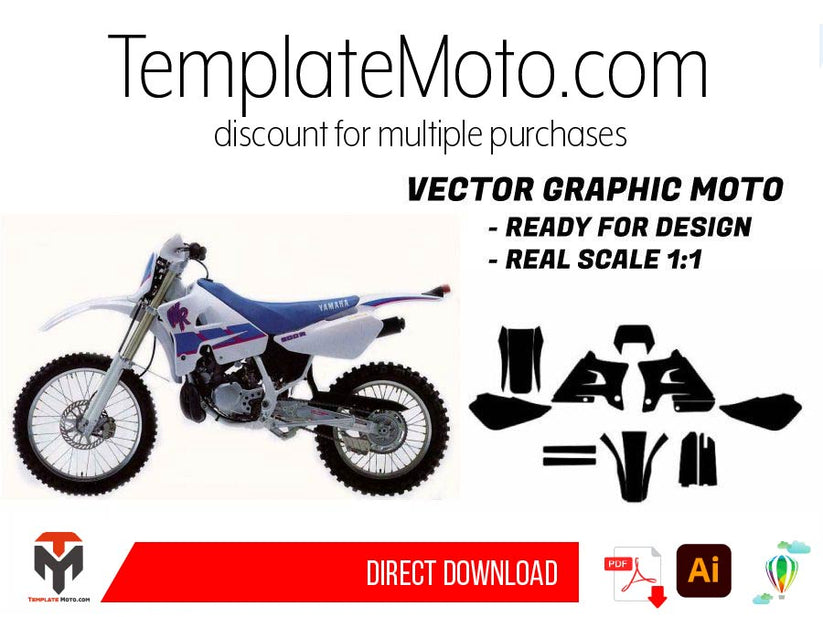 Yamaha 200 WR Graphics Template Vector – TemplateMoto