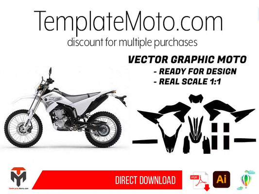 Yamaha 250 WRX / WRR Graphics Template Vector