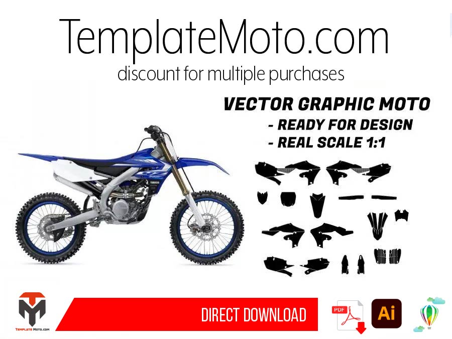 Yamaha 250 YZF (2019-2022) Graphics Template Vector