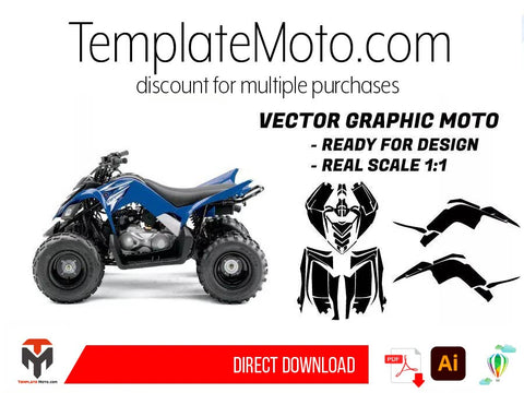 Yamaha Raptor 90 ATV Quad Graphics Template
